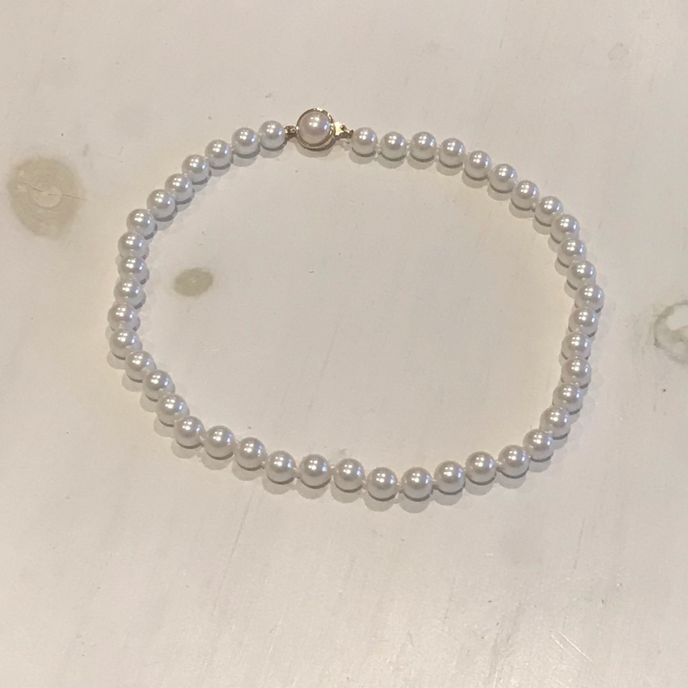 Vintage Carolee Faux Pearl Hand-Knotted Necklace
